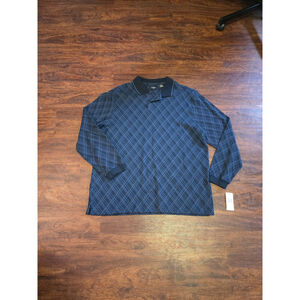 Mens Haggar Navy long sleeve shirt XL NWT